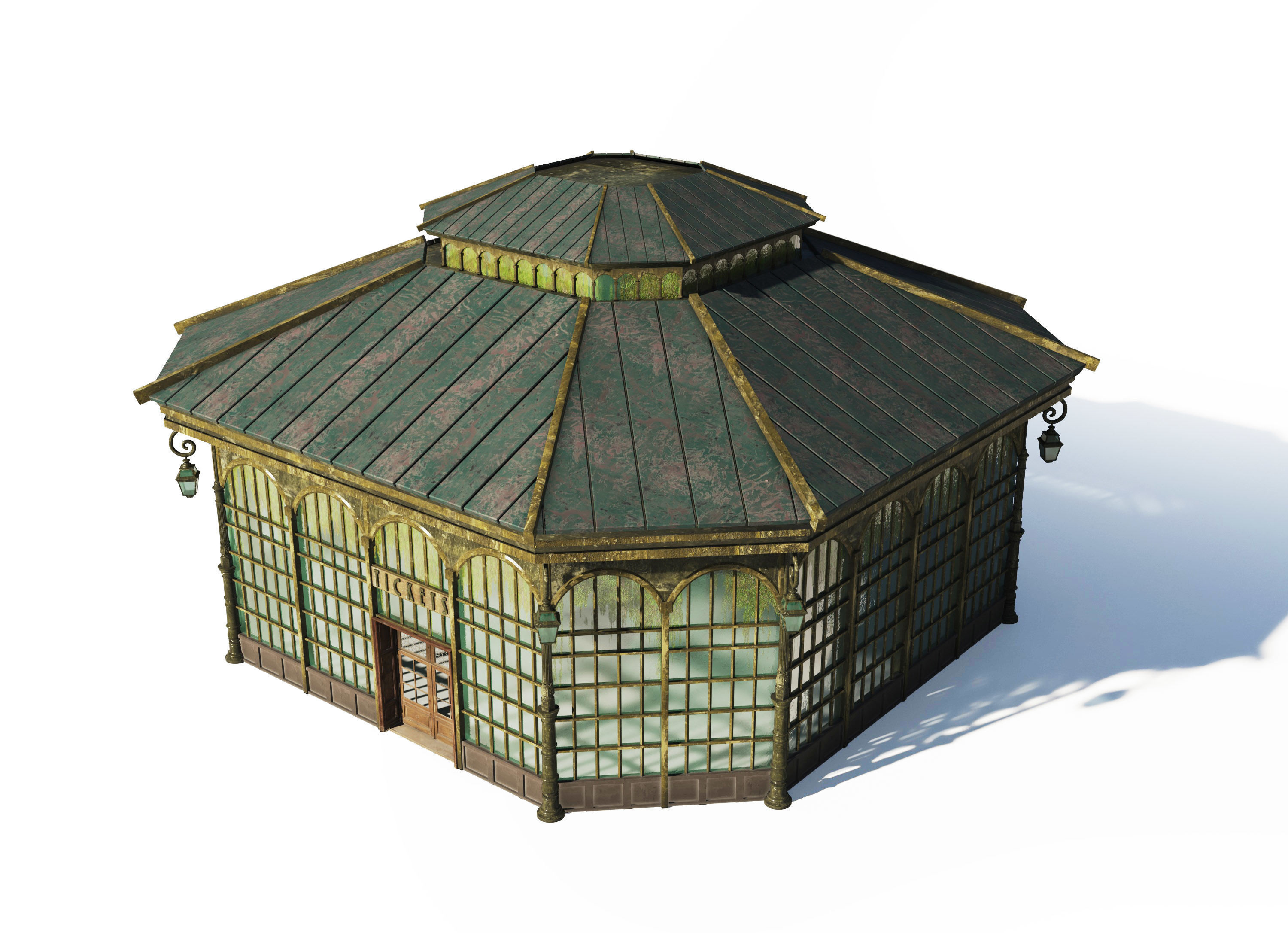 Victorian Greenhouse Low-poly 3D model_2