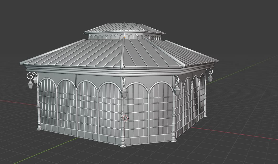 Victorian Greenhouse Low-poly 3D model_10