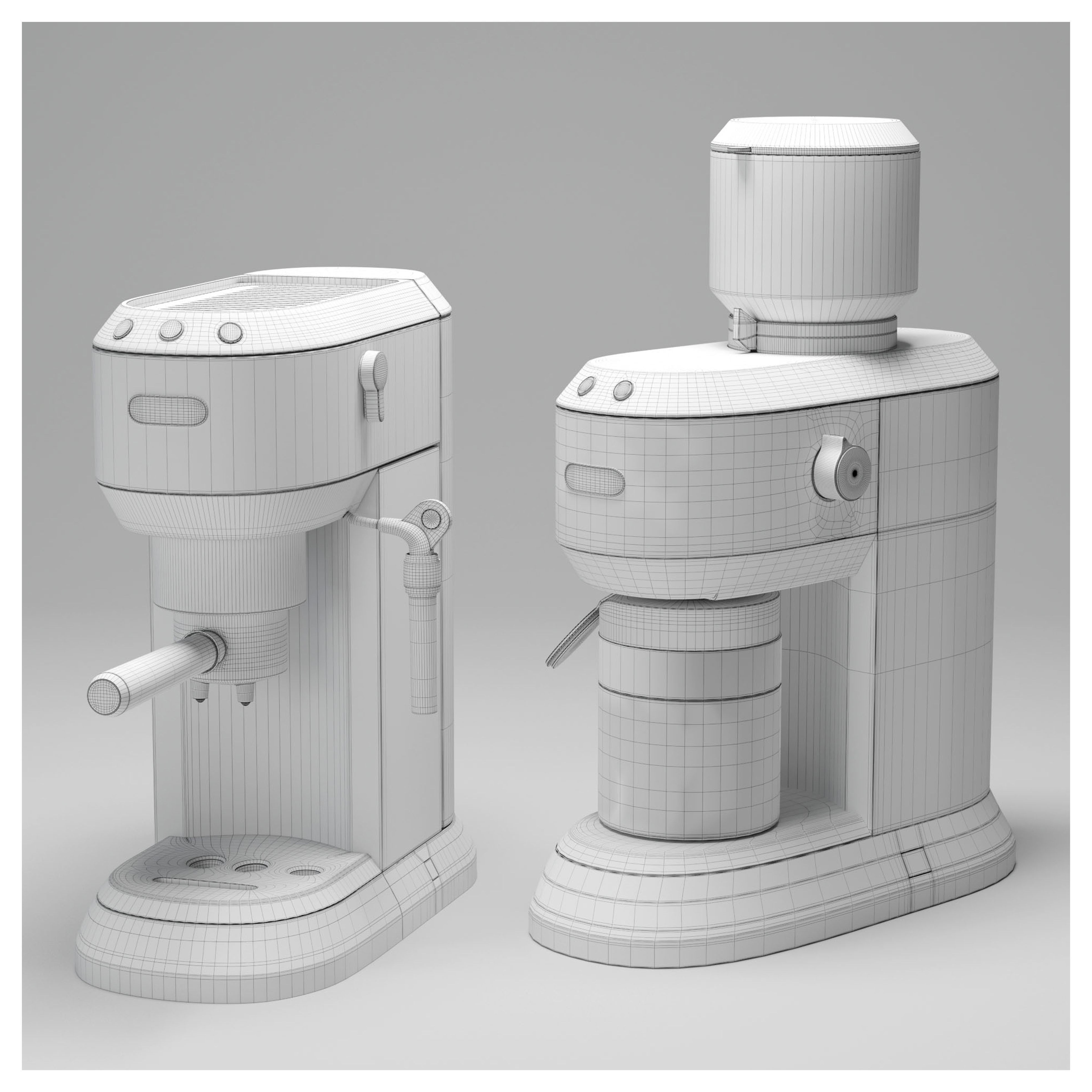 Delonghi Appliances set 4 Low-poly 3D model_4