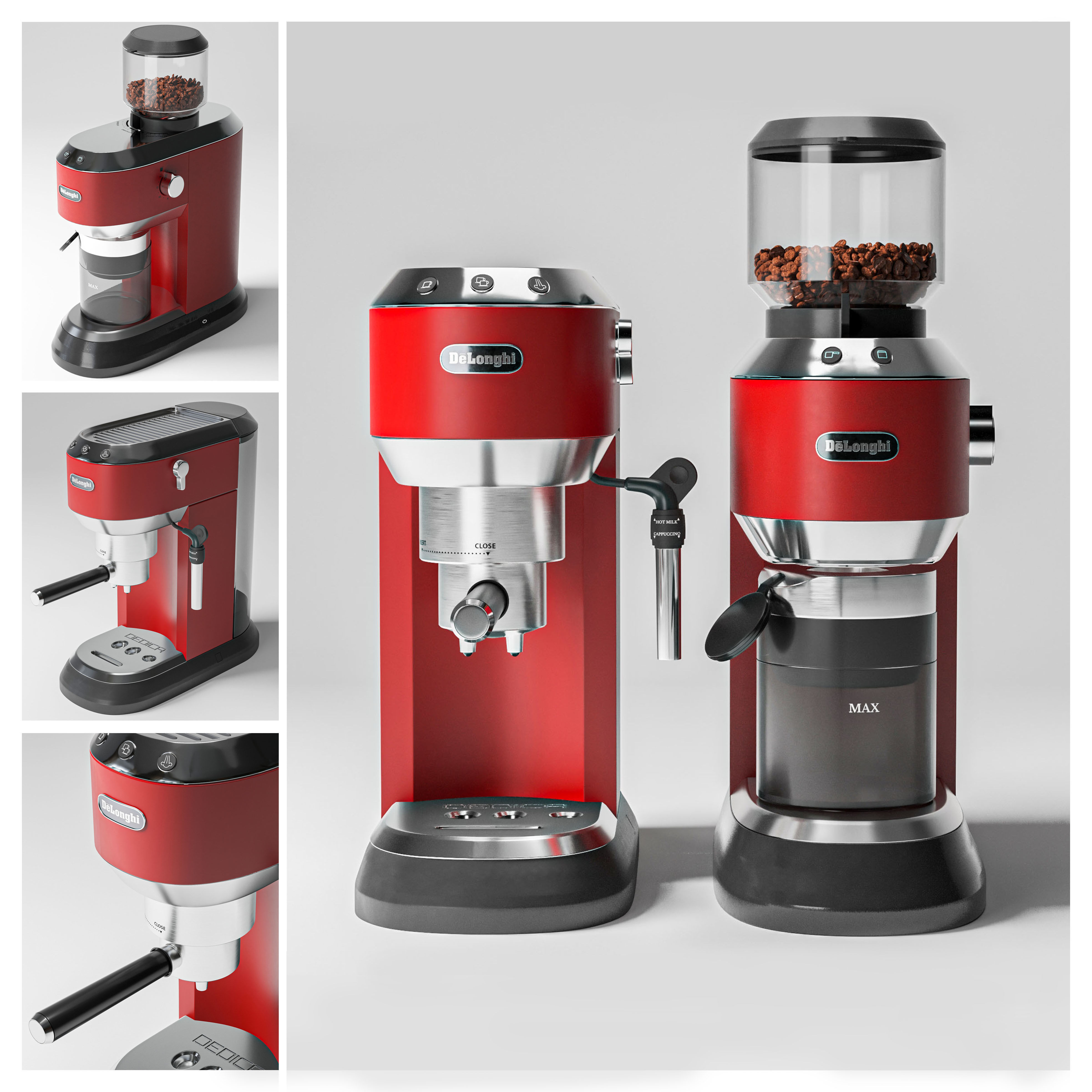 Delonghi Appliances set 4 Low-poly 3D model_1