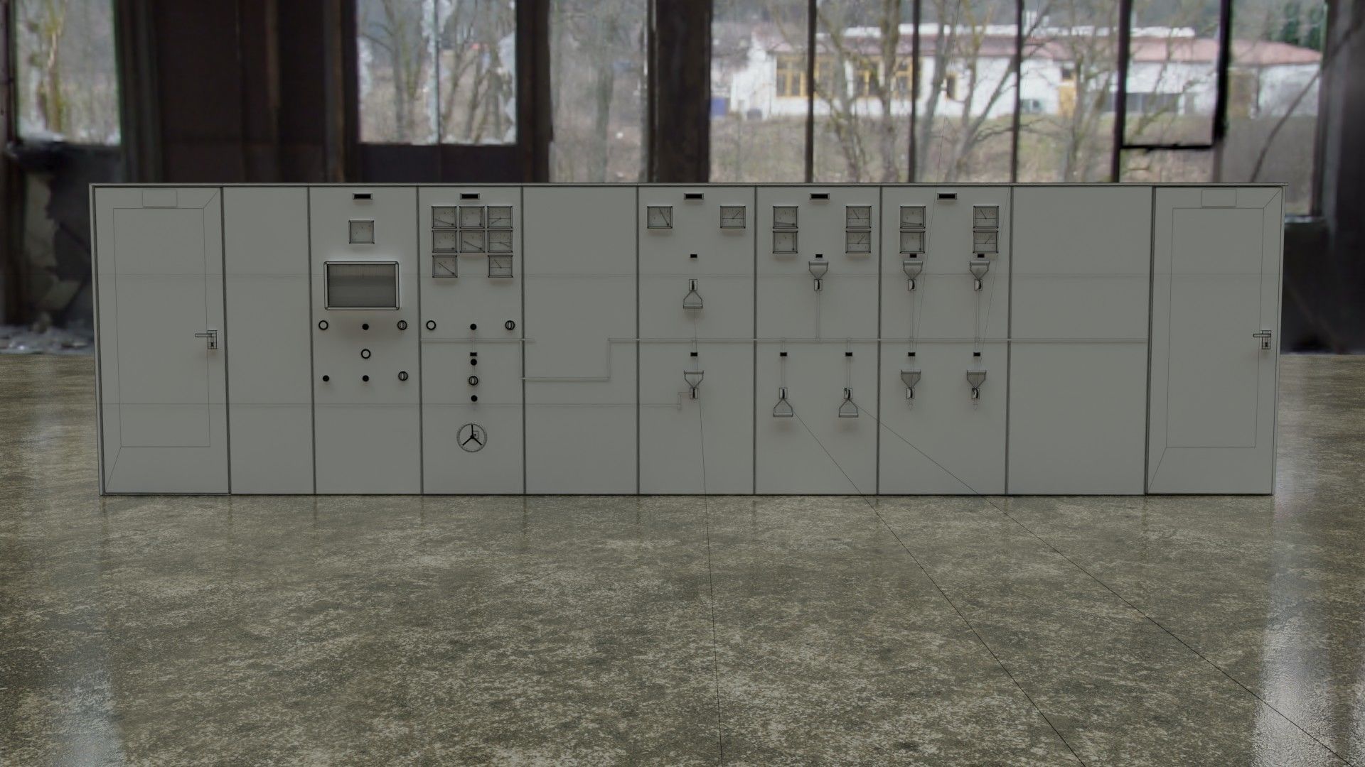 Control Panel Wall 3D model_7