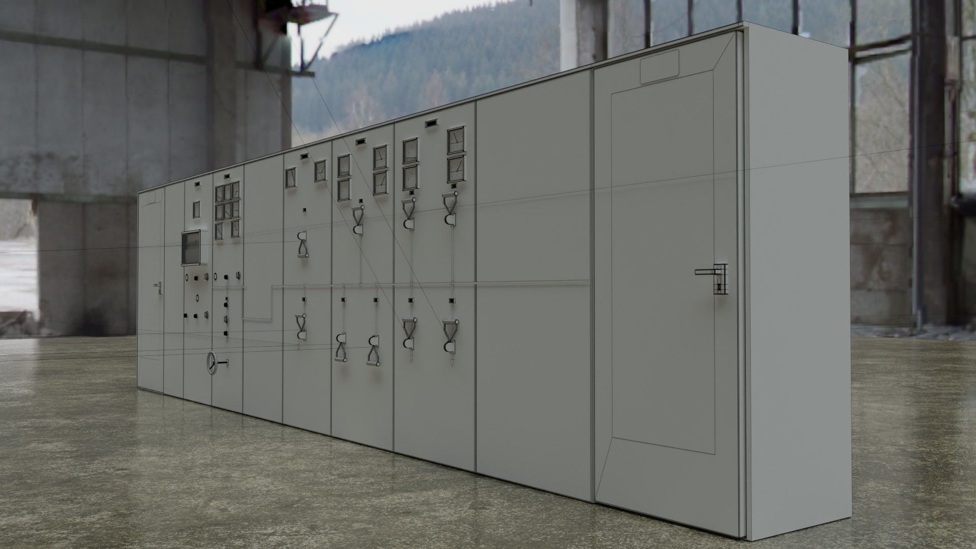 Control Panel Wall 3D model_6