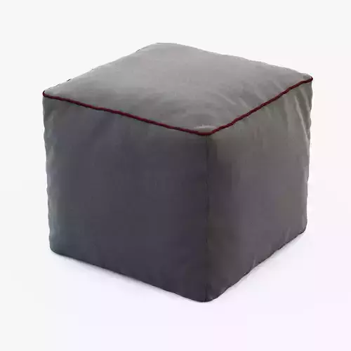Pouf cube ottoman with trim