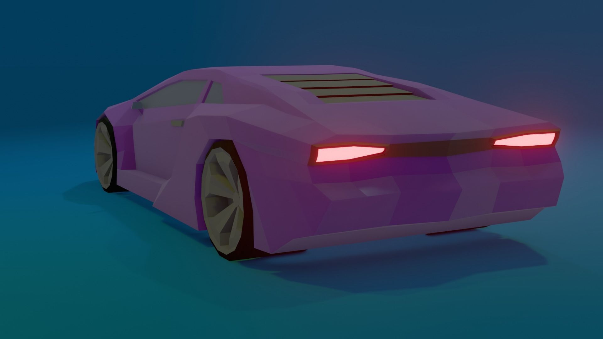 low-poly car sports Low-poly 3D model_1
