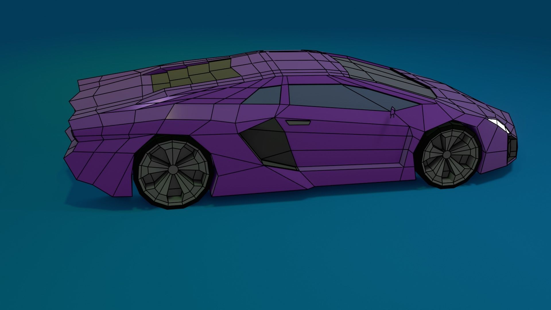 low-poly car sports Low-poly 3D model_7