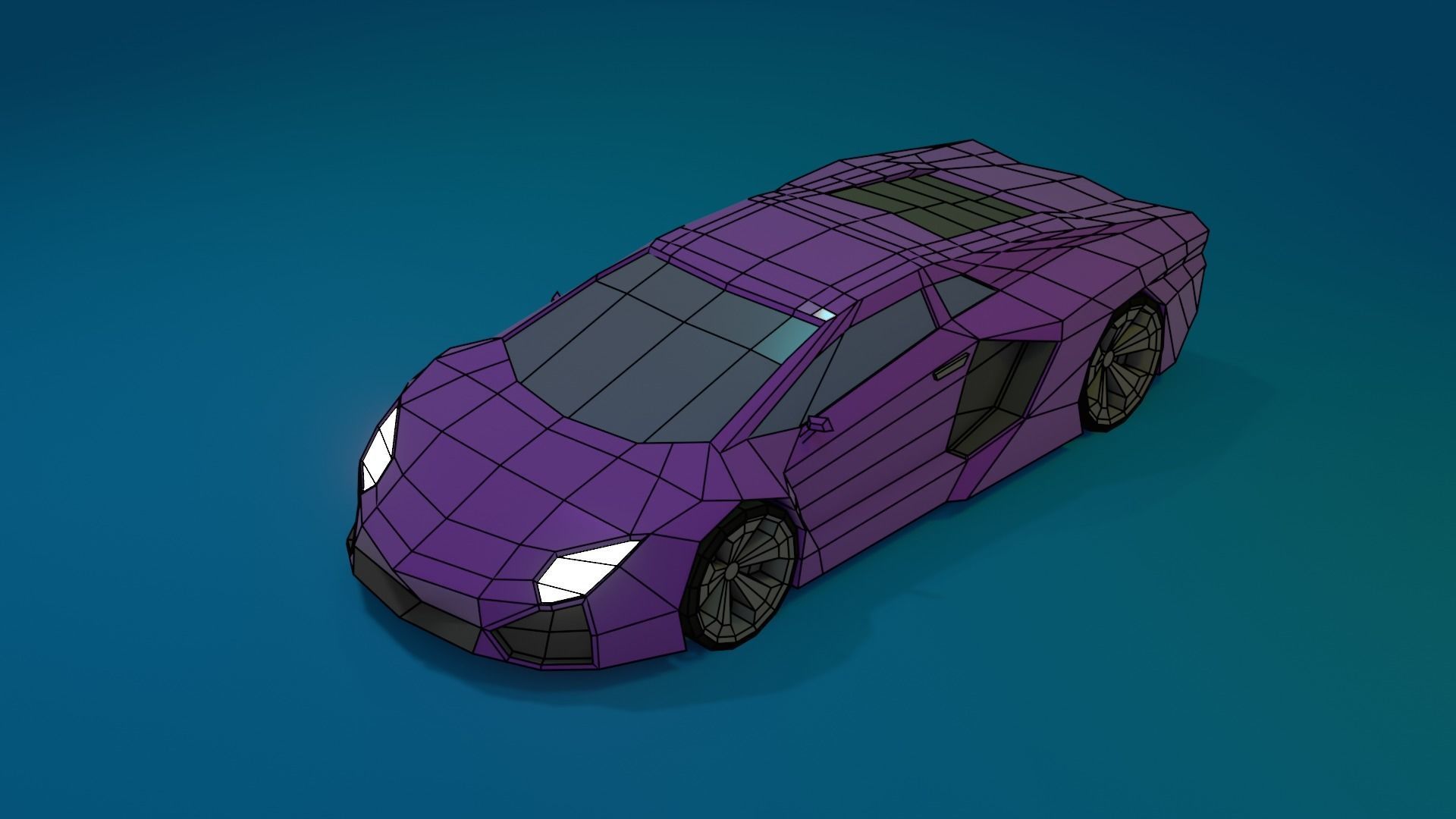 low-poly car sports Low-poly 3D model_5