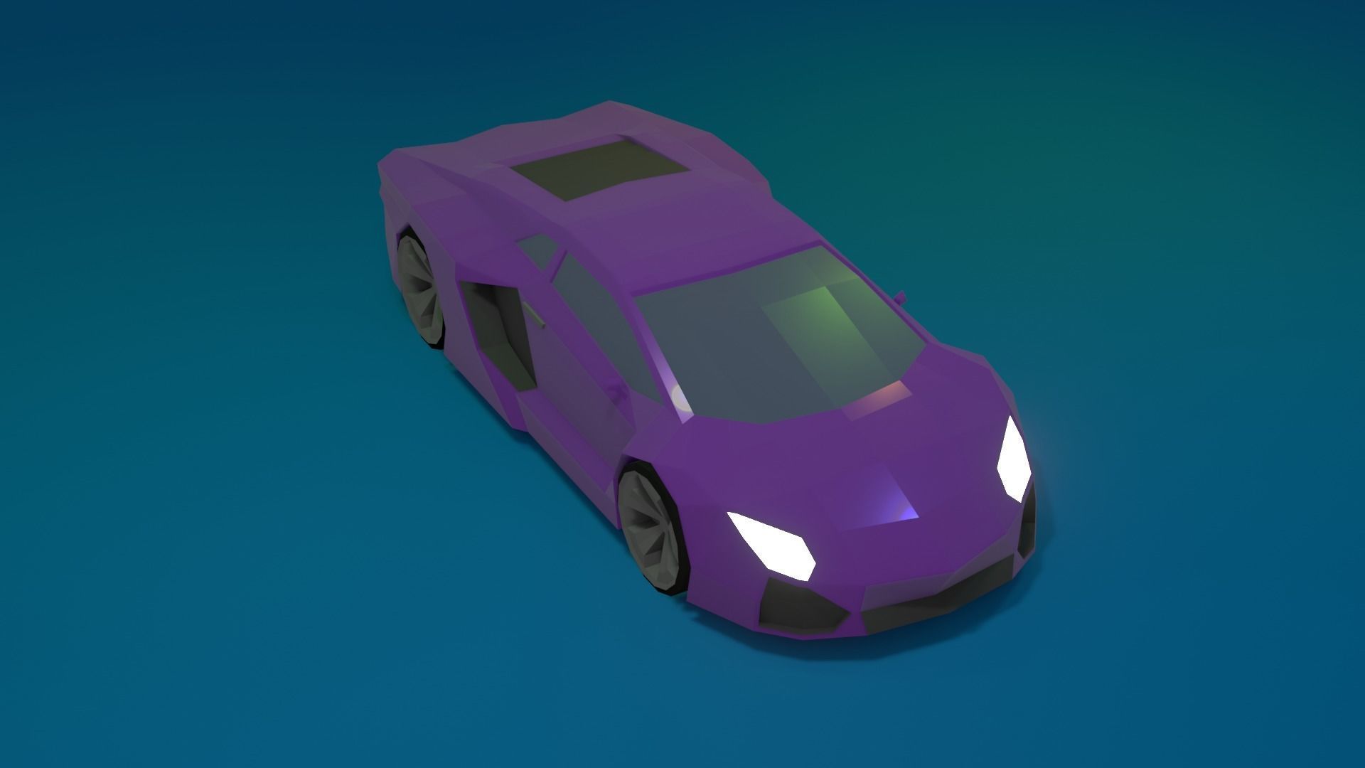 low-poly car sports Low-poly 3D model_2
