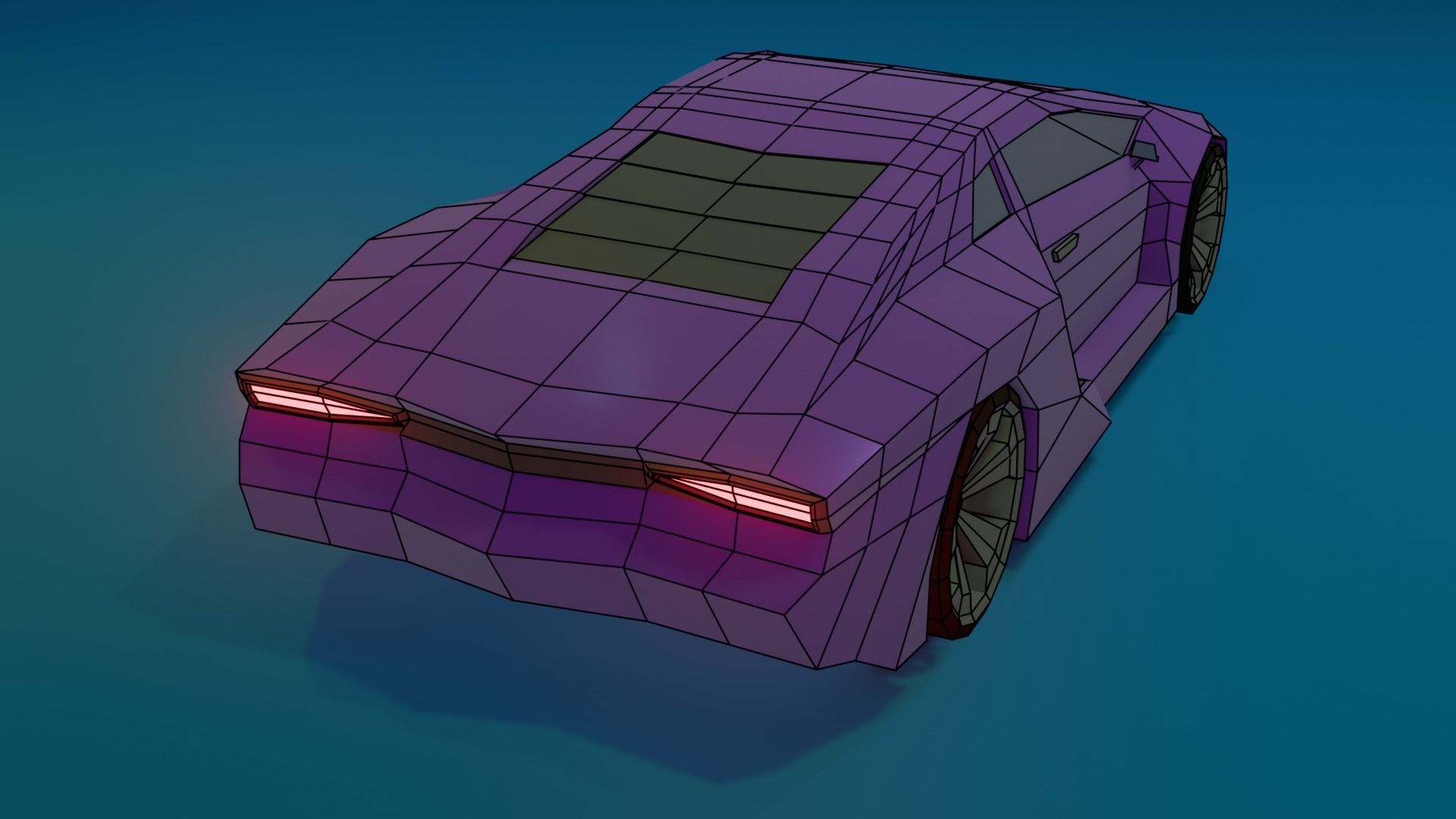 low-poly car sports Low-poly 3D model_6