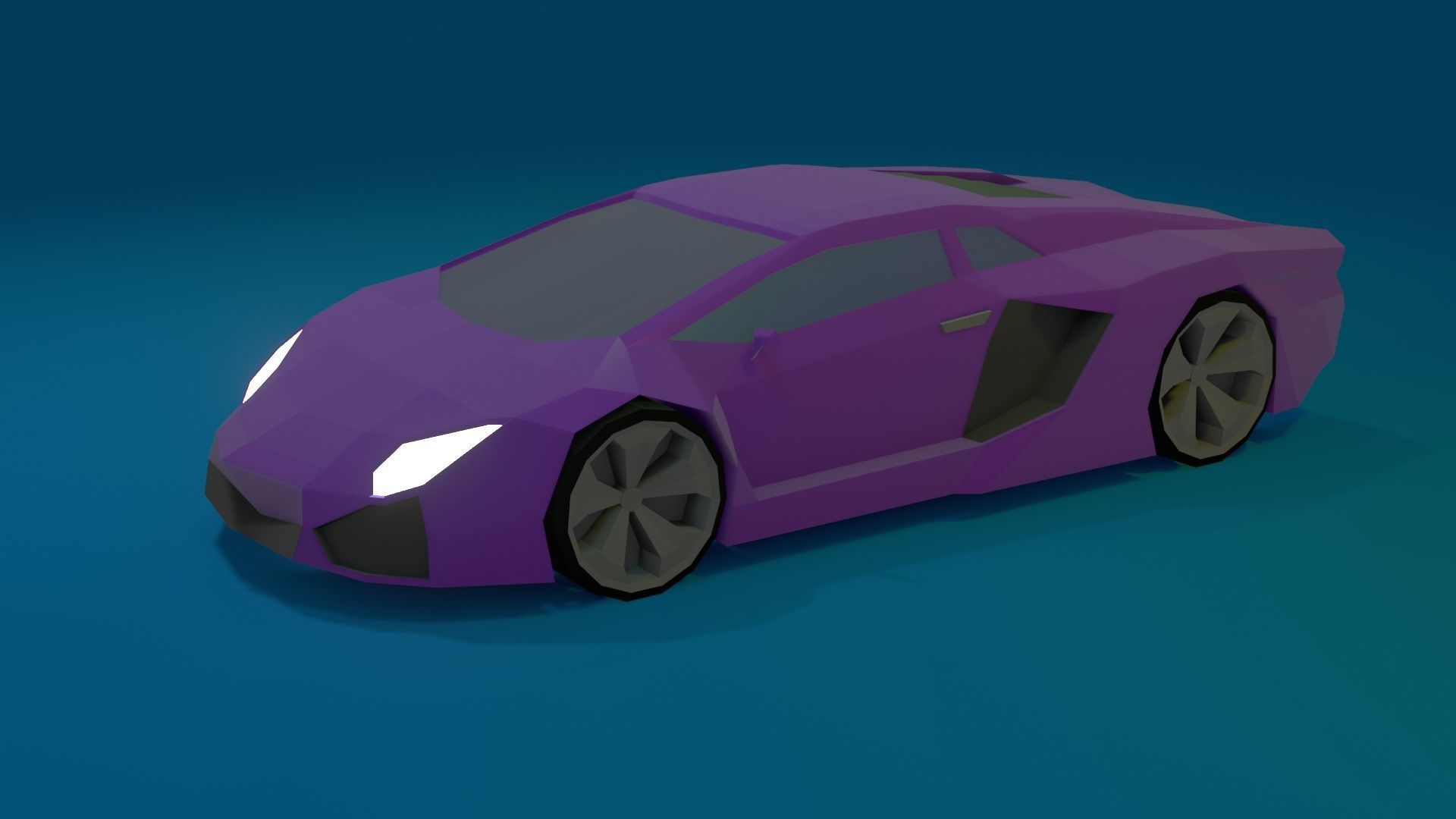 low-poly car sports Low-poly 3D model_4