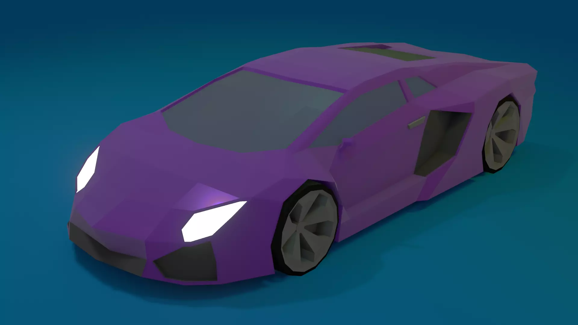 low-poly car sports Low-poly 3D model_0