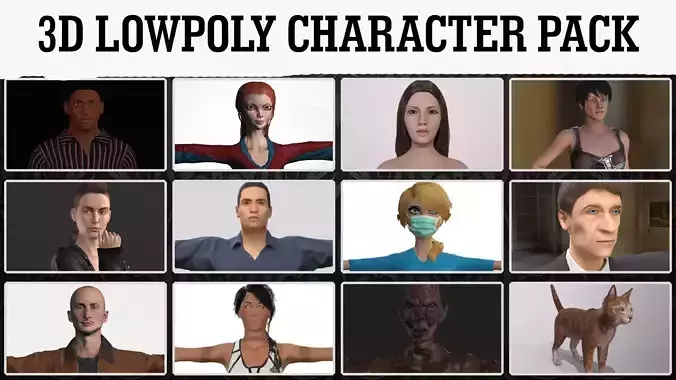 Character Pack - Game Ready Low-poly 3D model