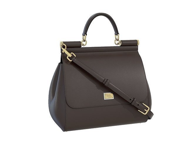 Dolce Gabbana Sicily Bag Brown Leather Low-poly 3D model