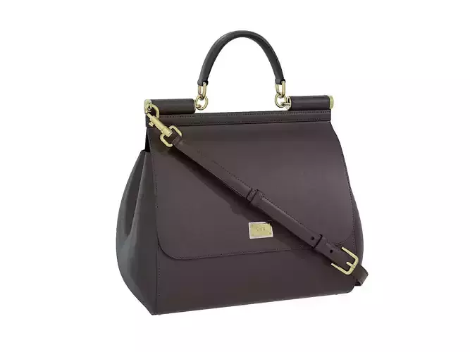 Dolce Gabbana Sicily Bag Brown Leather Low-poly 3D model