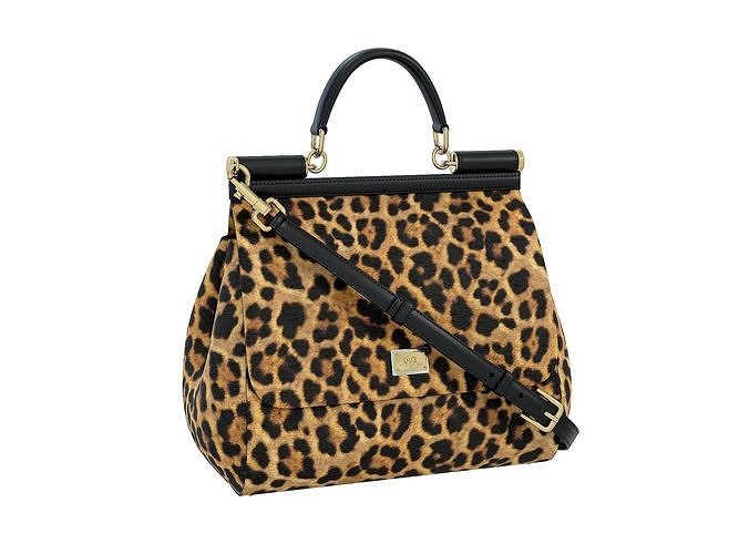 Dolce Gabbana Sicily Bag Leopard Low-poly 3D model