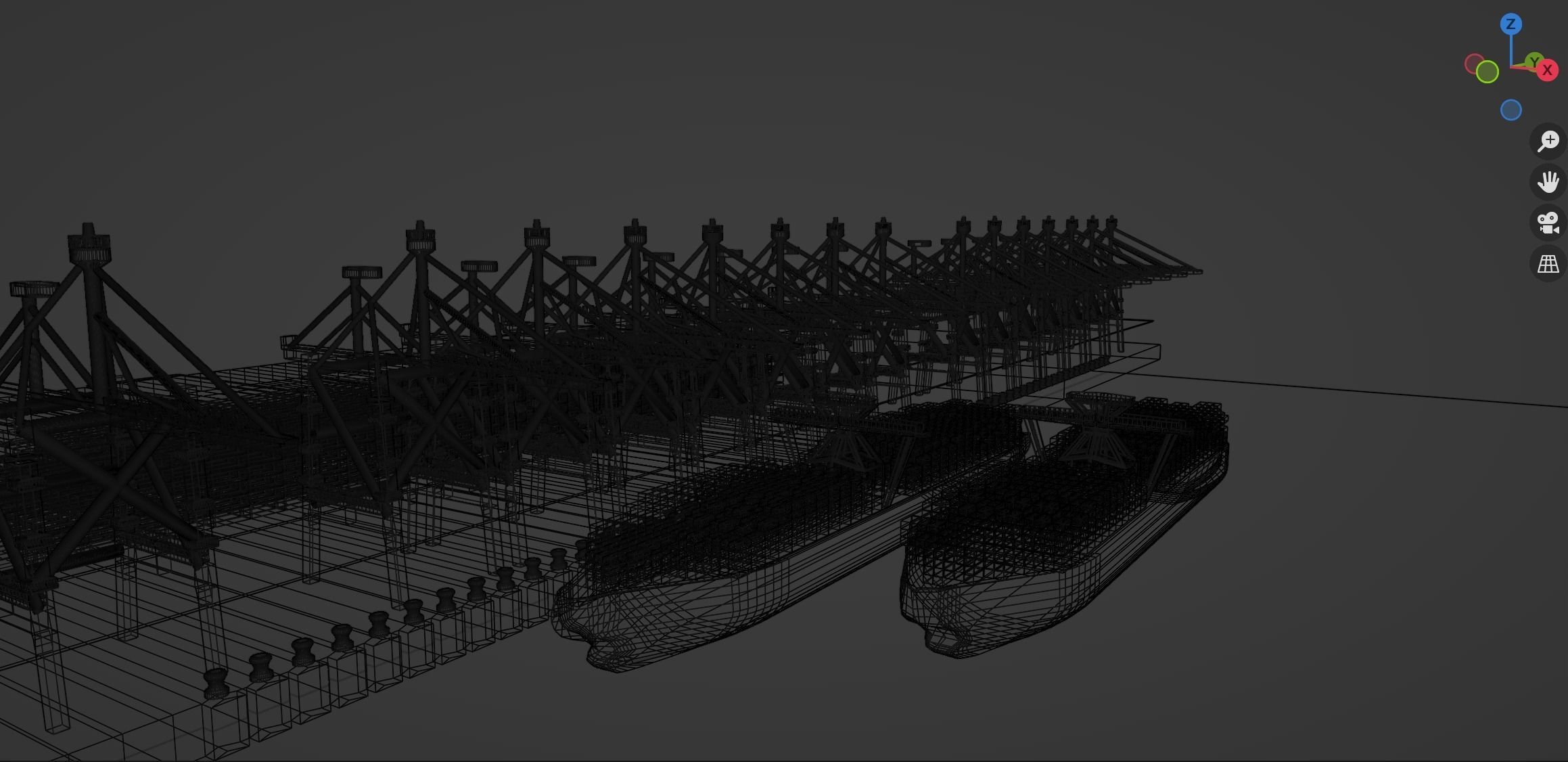 Realistic Port Terminal with cargo-container 3D model_20