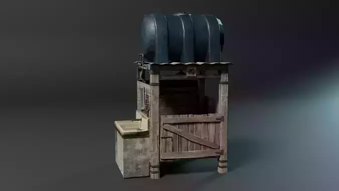 Apocalyptic Shower 3D Low-Poly 3D model Apocalyptic Shower 3D Low-Poly 3D model