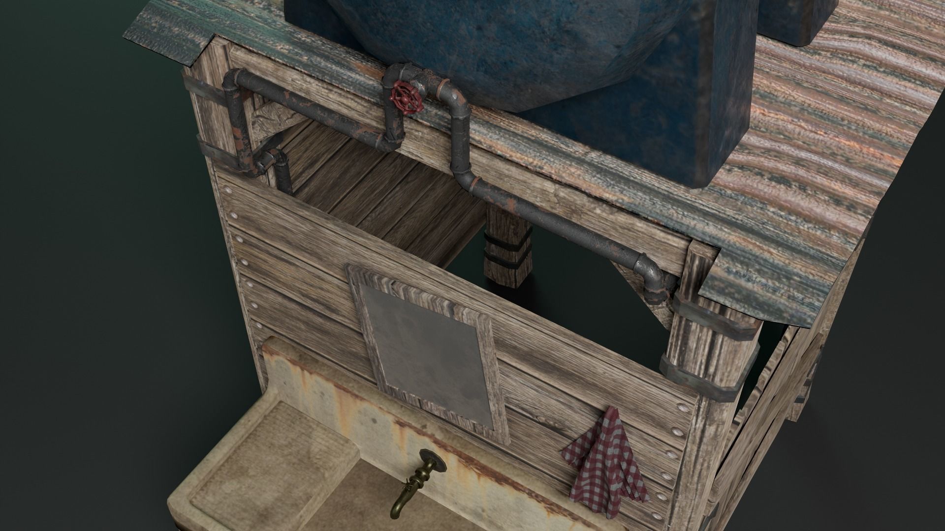 Apocalyptic Shower 3D Low-Poly 3D model_5