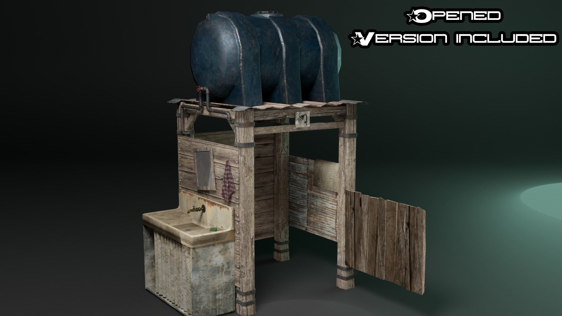 Apocalyptic Shower 3D Low-Poly 3D model_8