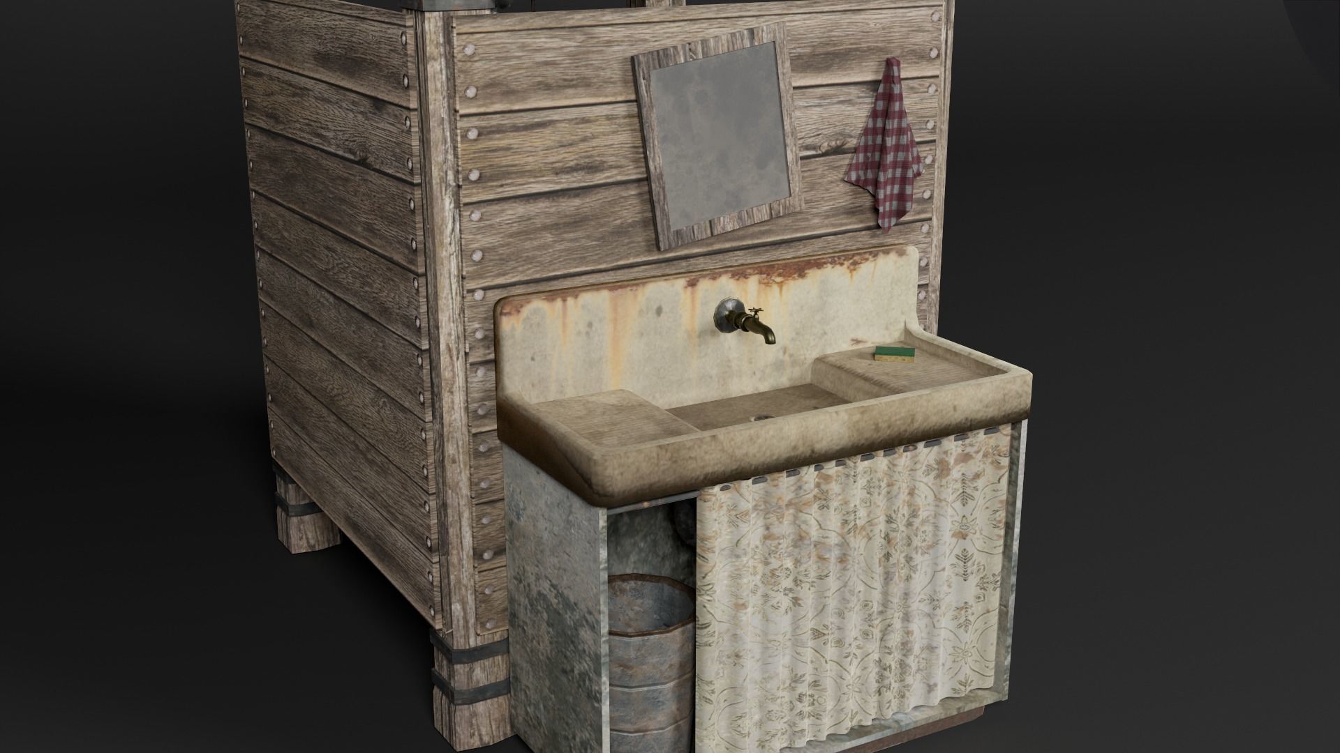 Apocalyptic Shower 3D Low-Poly 3D model_2