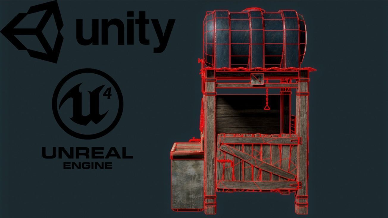 Apocalyptic Shower 3D Low-Poly 3D model_7