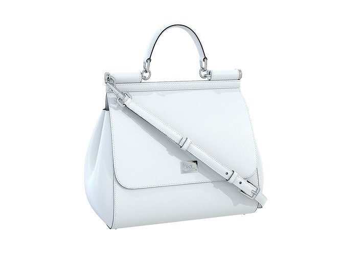 Dolce Gabbana Sicily Bag White Leather Low-poly 3D model