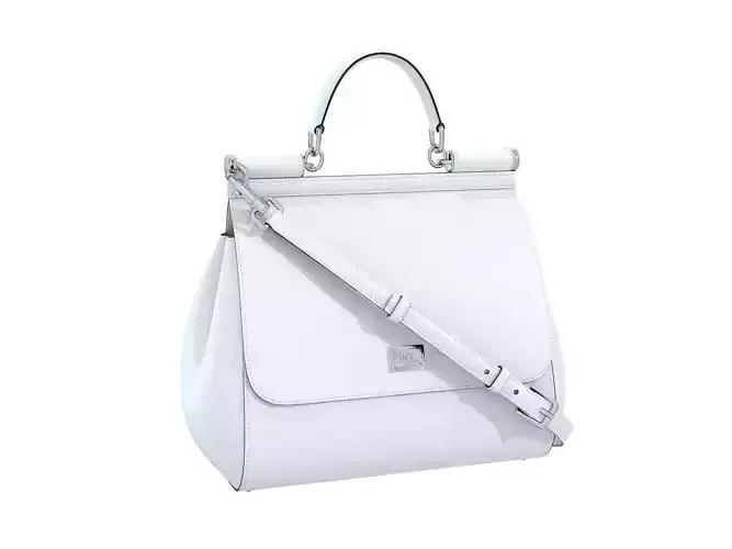 Dolce Gabbana Sicily Bag White Leather Low-poly 3D model