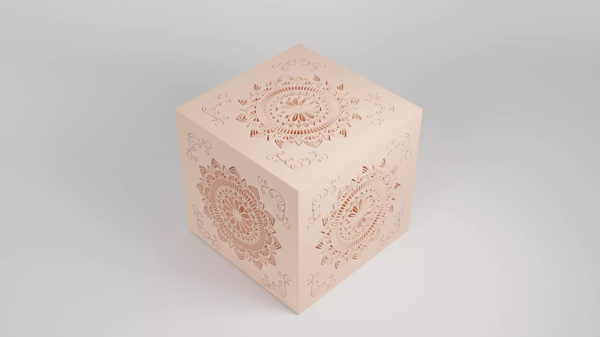 Mandala Patterned Box 3D print model_0