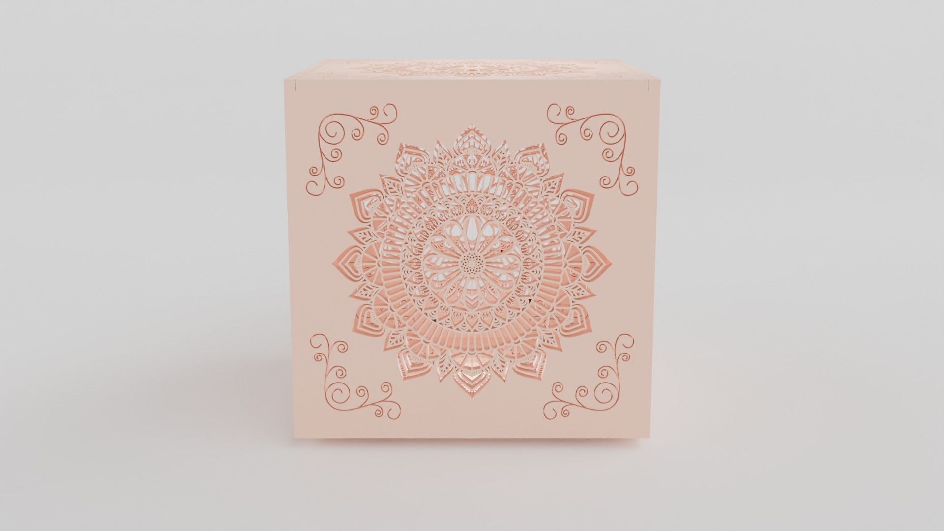 Mandala Patterned Box 3D print model_2