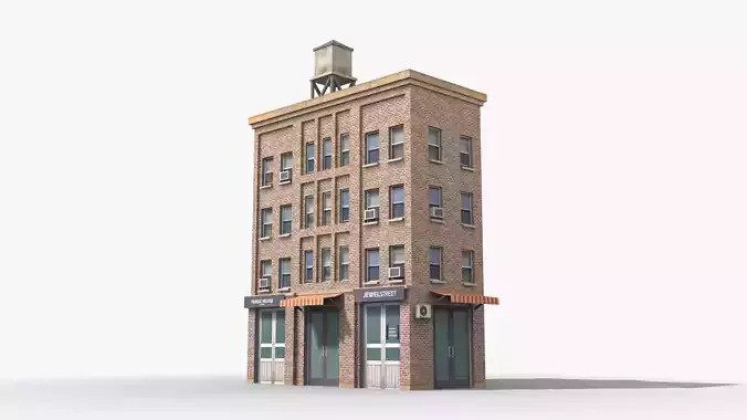 Apartment Building x14 Low-poly 3D model