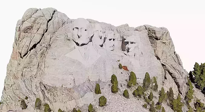 Mount Rushmore Low-poly 3D model