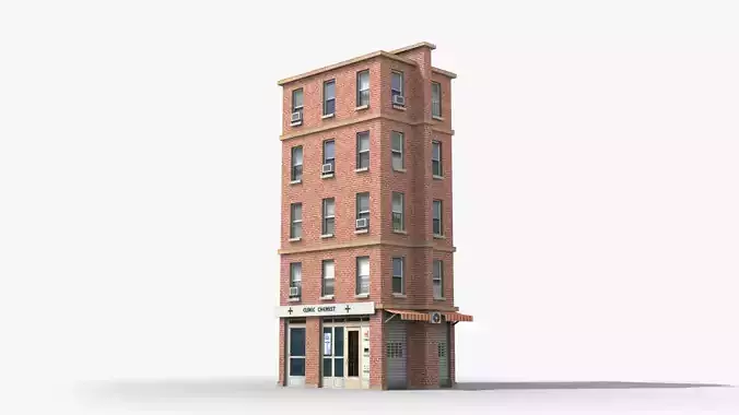 Apartment Building x19 Low-poly 3D model