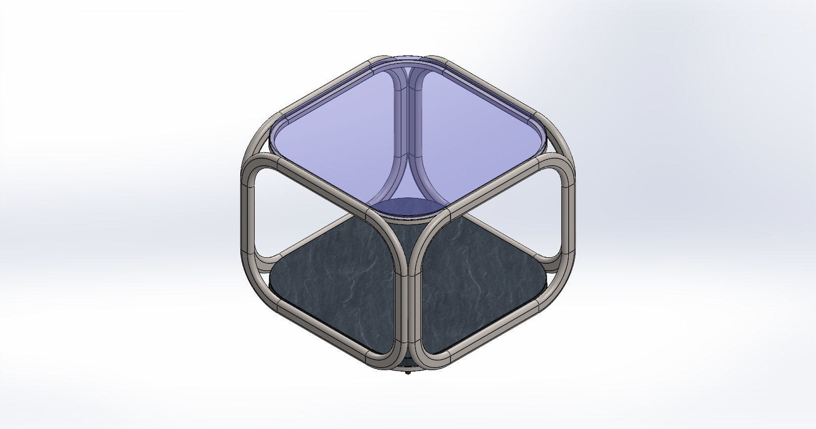 Coffe table - mirror glossy stainless 3D model_4