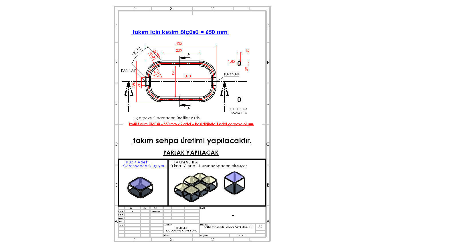 Coffe table - mirror glossy stainless 3D model_3
