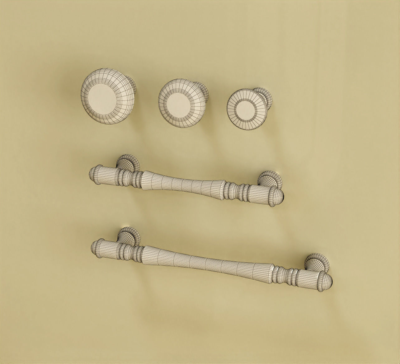 Giusti furniture handle set 01 Free 3D model_23