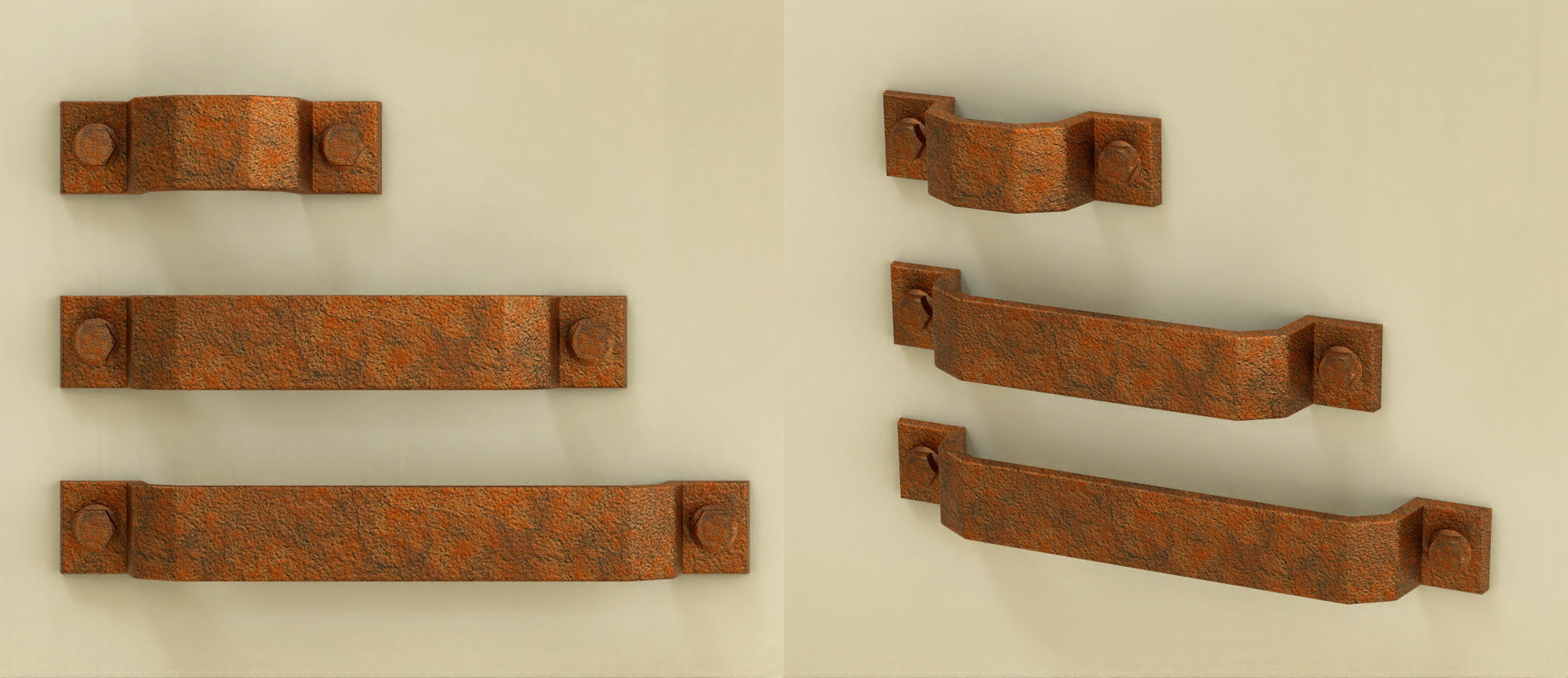 Giusti furniture handle set 01 Free 3D model_2