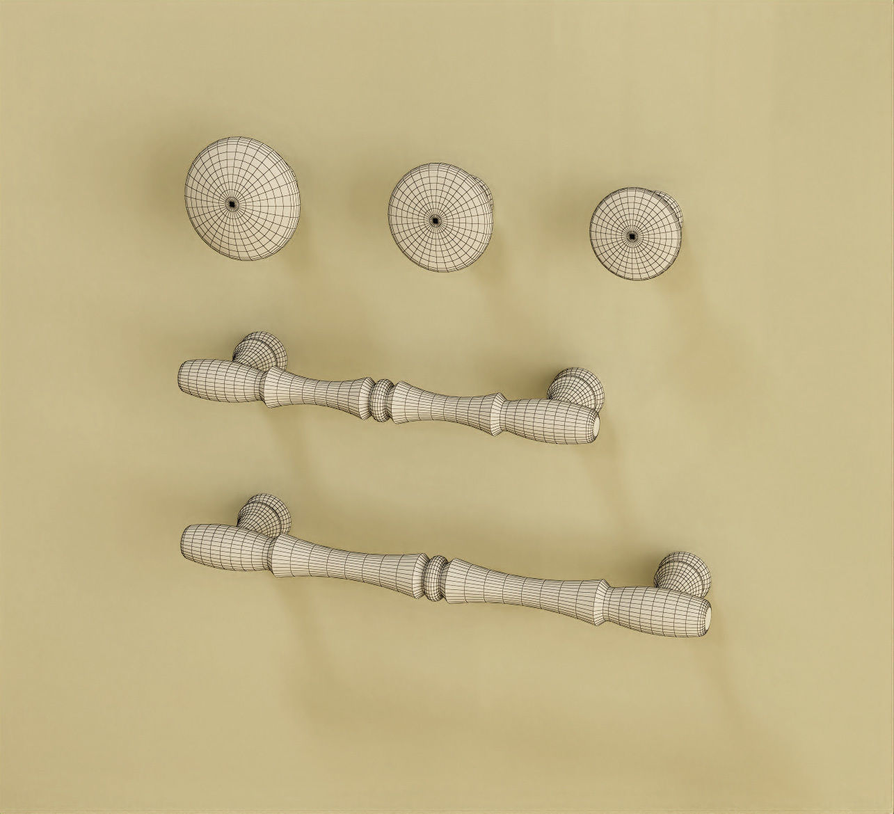 Giusti furniture handle set 01 Free 3D model_24