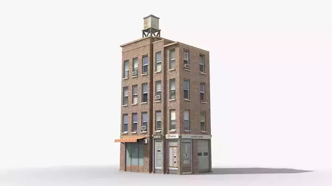 Apartment Building x23 Low-poly 3D model