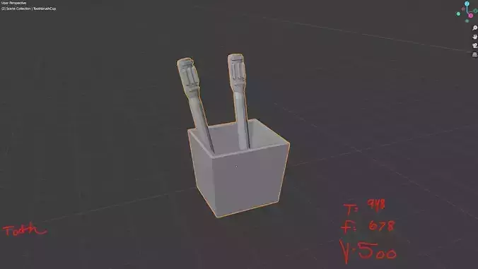 LowPolyToothbrushesCup pencil in box