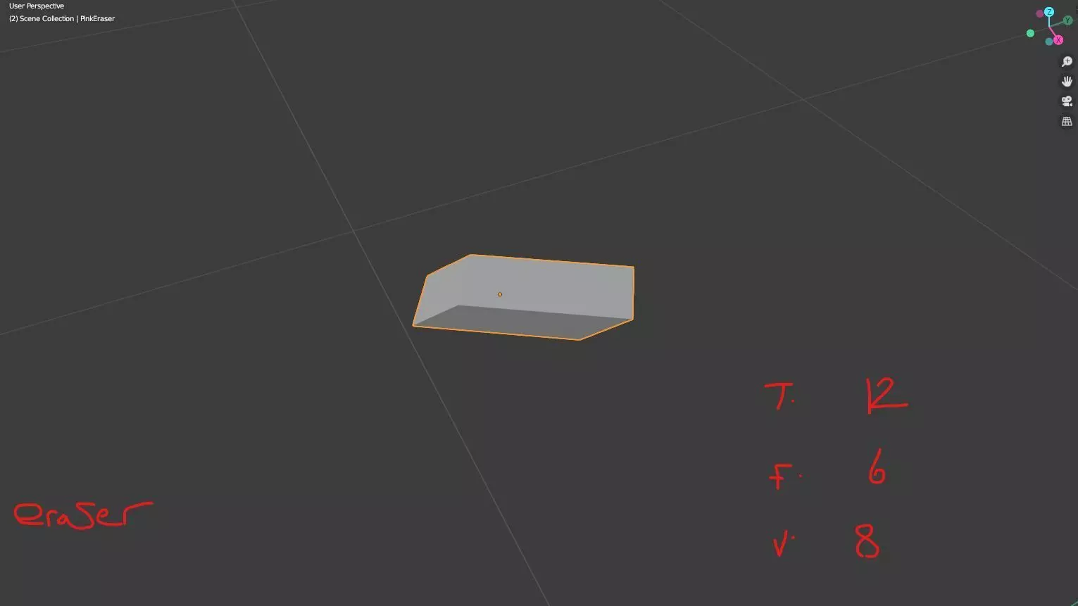 LowPolyPinkEraser cube Low-poly 3D model_0