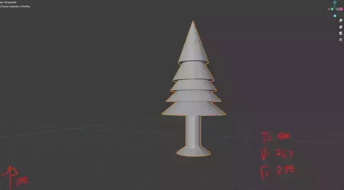LowPolyPinetree christmas tree in shape of cone