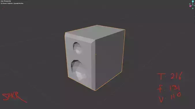 LowPolyPCSpeaker speaker with lines