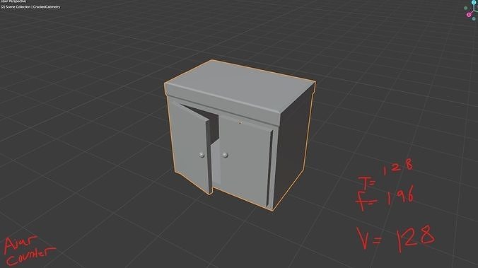 LowPolyOpenCabinet cabinet with number Low-poly 3D model
