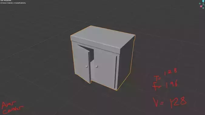 LowPolyOpenCabinet cabinet with number