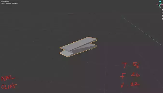 LowPolyNailClippers piece of wood