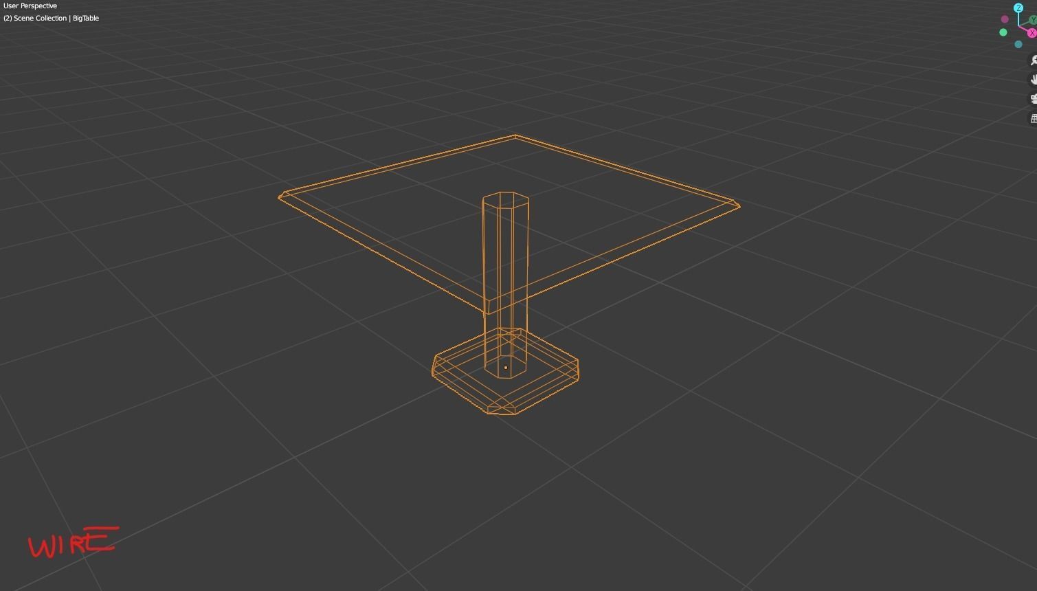 LowPolyKitchenTable table with pencil Low-poly 3D model_1