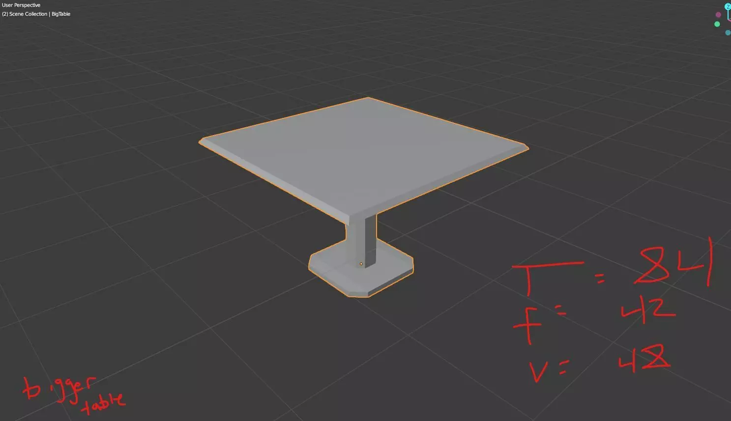 LowPolyKitchenTable table with pencil Low-poly 3D model_0