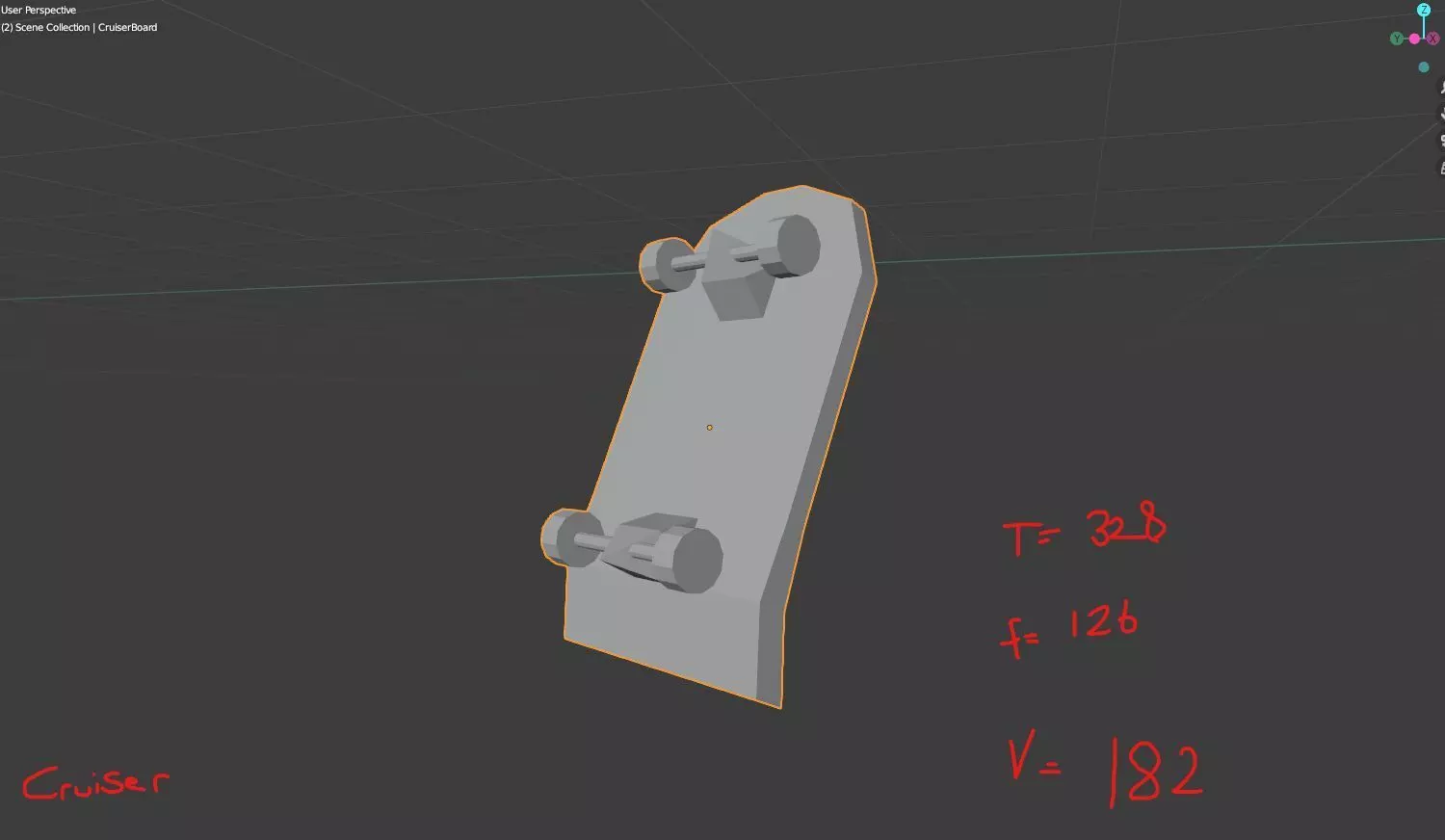 LowPolyCruiserBoard skateboard Low-poly 3D model_0