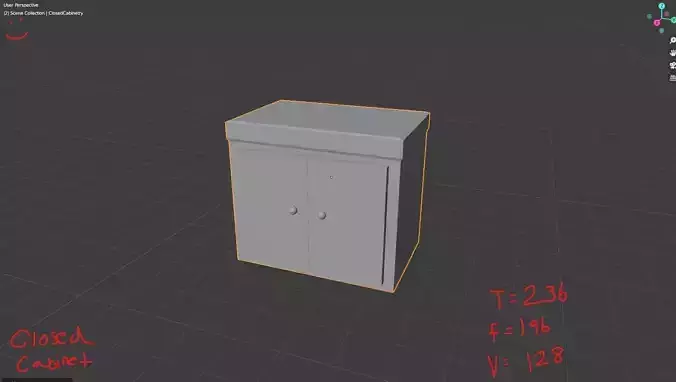 LowPolyClosedCabinet cabinet with door