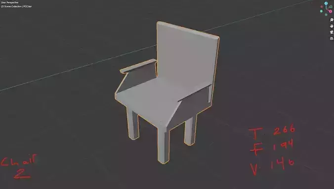 LowPolyChairWithArm chair