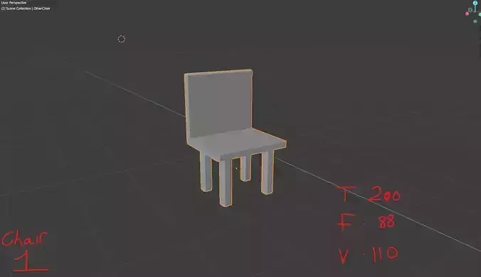 LowPolyChairNoArm chair